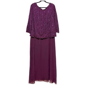 Alex Evenings Gothic Glam Lace Gown Womens Size 24W Dark Romance Y2K Revival